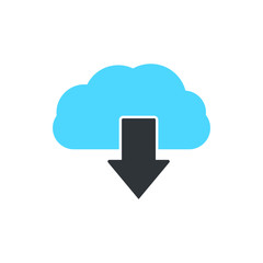 Cloud download vector icon