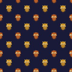 seamless pattern with cartoon owls