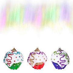 Christmas fthree toyson white background isolated