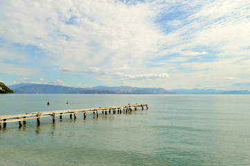 Ipsos Beach pier in Corfu