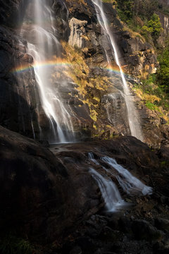 Acquafraggia waterfalls, Bregaglia valley, Lombardy, Italy