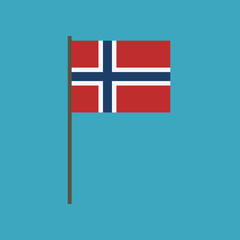 Obraz premium Norway flag icon in flat design
