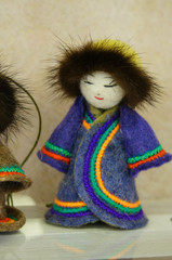Doll in Russian folk costume for sale in Altai,Russia.