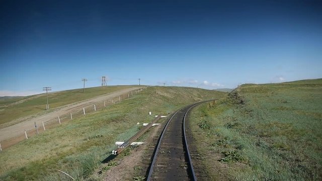 Travelling by train. Railroad