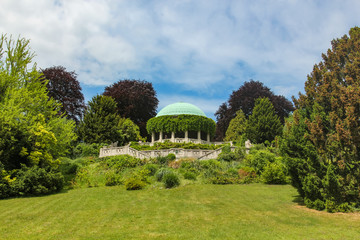 Fototapeta na wymiar View of Rotunda in Kurpark in Baden. Austria