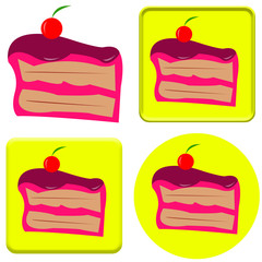 set of colorful cakes