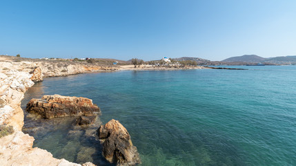 Marcello beach and Agios Fokas - Cyclades island - Aegean sea - Paroikia (Parikia) Paros - Greece