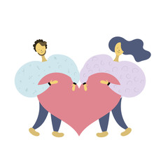 Romantic couple with heart. St Valentine's card