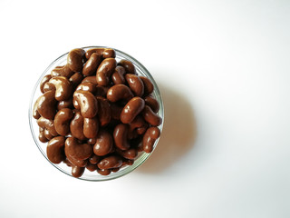 Collection set of Chocolate candy in bean shape.