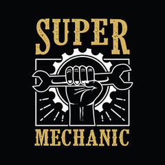 Hand illustration of Mechanic Super Mechanic