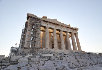 Obraz premium Parthenon being restored in Athens , Greece 