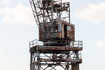 old rusted heavy industrial crane