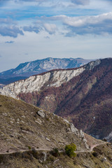 Fototapeta na wymiar vista over atumnal woodlans in Bosnia mountains