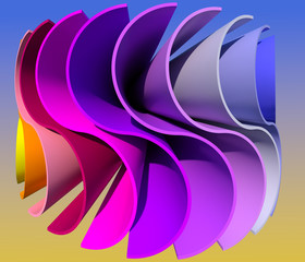 Shapes and colors motion composition 3D illustration on gradient  background. Collection.