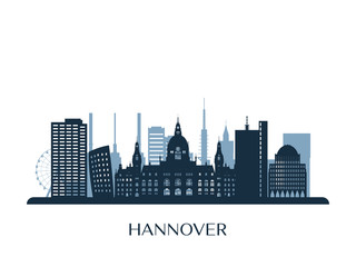 Fototapeta premium Hannover skyline, monochrome silhouette. Vector illustration.