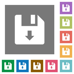 Move down file square flat icons