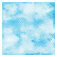Abstract blue watercolor on white background