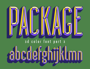 3d color font for product package design