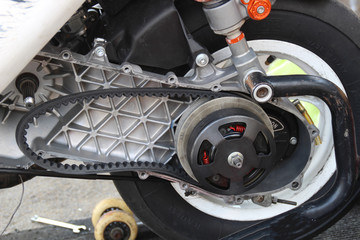 Casing cover Scooter racing. Details of motor technics