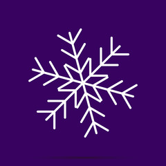 Vector neon light image of a snowflake. Snow icon. Snow in winter. Layers grouped for easy editing illustration. For your design.