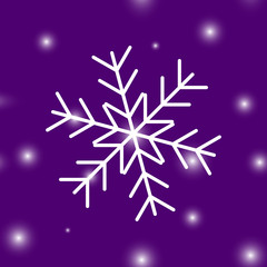 Vector neon light image of a snowflake. Snow icon. Snow in winter. Layers grouped for easy editing illustration. For your design.