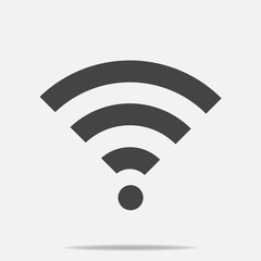 WiFi vector icon on gray background. Wi-Fi logo illustration. Layers grouped for easy editing illustration. For your design.