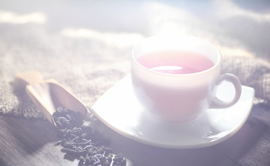 Brewed tea on a serving table