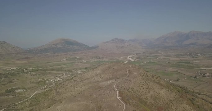 Archaeological site located in Finiq (Phoenice), Albania with  beautiful Albanian landscape - 4k