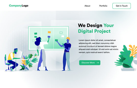 Digital Agency Homepage Illustration Style