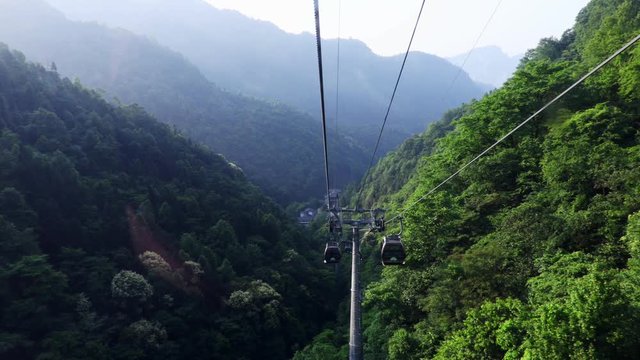 The view from the cable car at The Zhangjiajie National Forest Park, Hunan, China