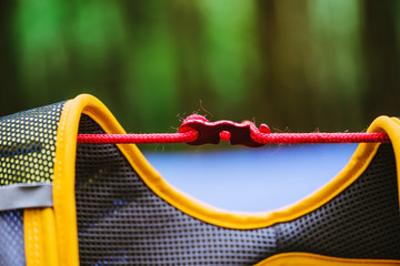 the lock force rope. tent rope buckle. at hanging backpack. © last19