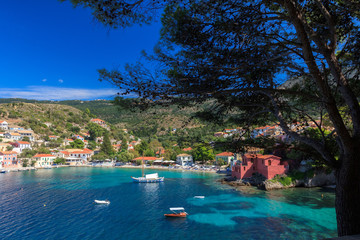 The harbor of Assos in Kefalonia, Ionian Islands, Greece