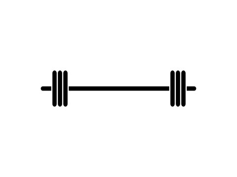Barbell icon flat