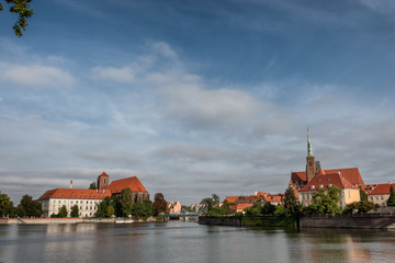 Naklejka premium The Katedra at the Odra in Wroclaw in Poland