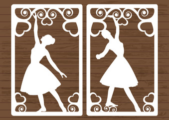 stencil with ballerina silhouette