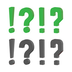 Grunge doodle sketch question marks. Exclamation marks vector illustration