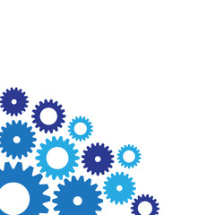 Gears technology vector background. Gear wheels mechanism banner