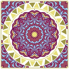 Traditional ornamental floral mandala pattern. For design of carpet, shawl, pillow, cushion. Vector illustration