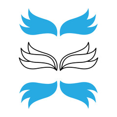 Elegant angel flying wings. Angel line wings vector