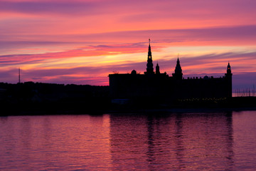 sunset over Kronborg castle - Unesco World heritage