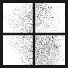 Black grainy texture isolated on white background. Damaged textured . Grunge design elements. Set vector illustration,eps 10.