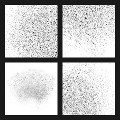Black grainy texture isolated on white background. Damaged textured . Grunge design elements. Set vector illustration,eps 10.
