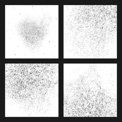 Black grainy texture isolated on white background. Damaged textured . Grunge design elements. Set vector illustration,eps 10.