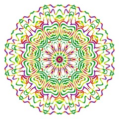 Sacred oriental mandala. color floral ornament. Abstract shapes in Asian style. Vector Illustration