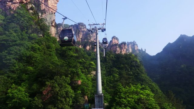 The view from the cable car at The Zhangjiajie National Forest Park, Hunan, China