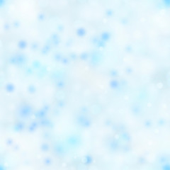 Abstract light background with soft bright blue unfocused dots, bokeh seamless pattern