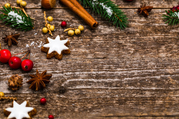 Christmas Background with Holiday Decorations Background with Space for Text