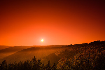 Obraz premium Orange colored sky