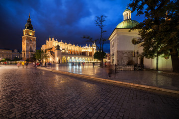 Fototapeta na wymiar Old Town Square in City of Krakow by Night