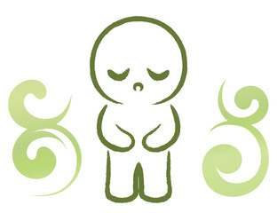 お腹を押さえる-04